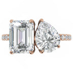 Inel de Logodnă Habsburg din Aur 14k cu Moissanite Emerald de 2 ct din 14k Aur Roz - Castelo.ro