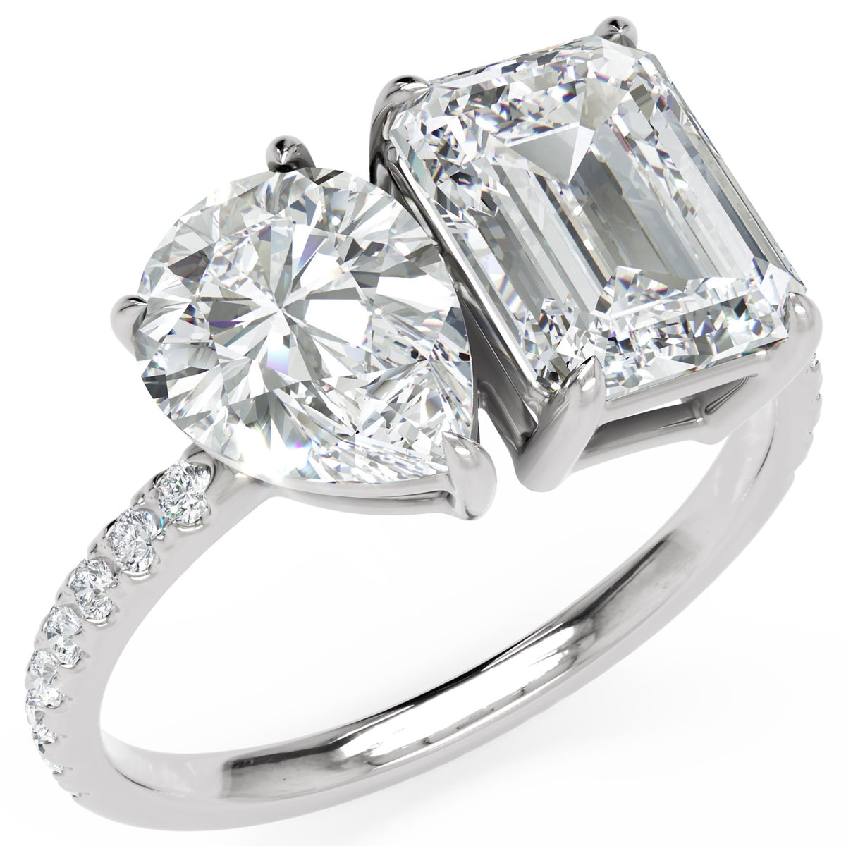 Inel de Logodnă Habsburg din Aur 18k cu Diamant Creat în Laborator Emerald de 2 ct din Platina - Castelo.ro