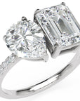 Inel de Logodnă Habsburg din Aur 18k cu Diamant Creat în Laborator Emerald de 2 ct din Platina - Castelo.ro