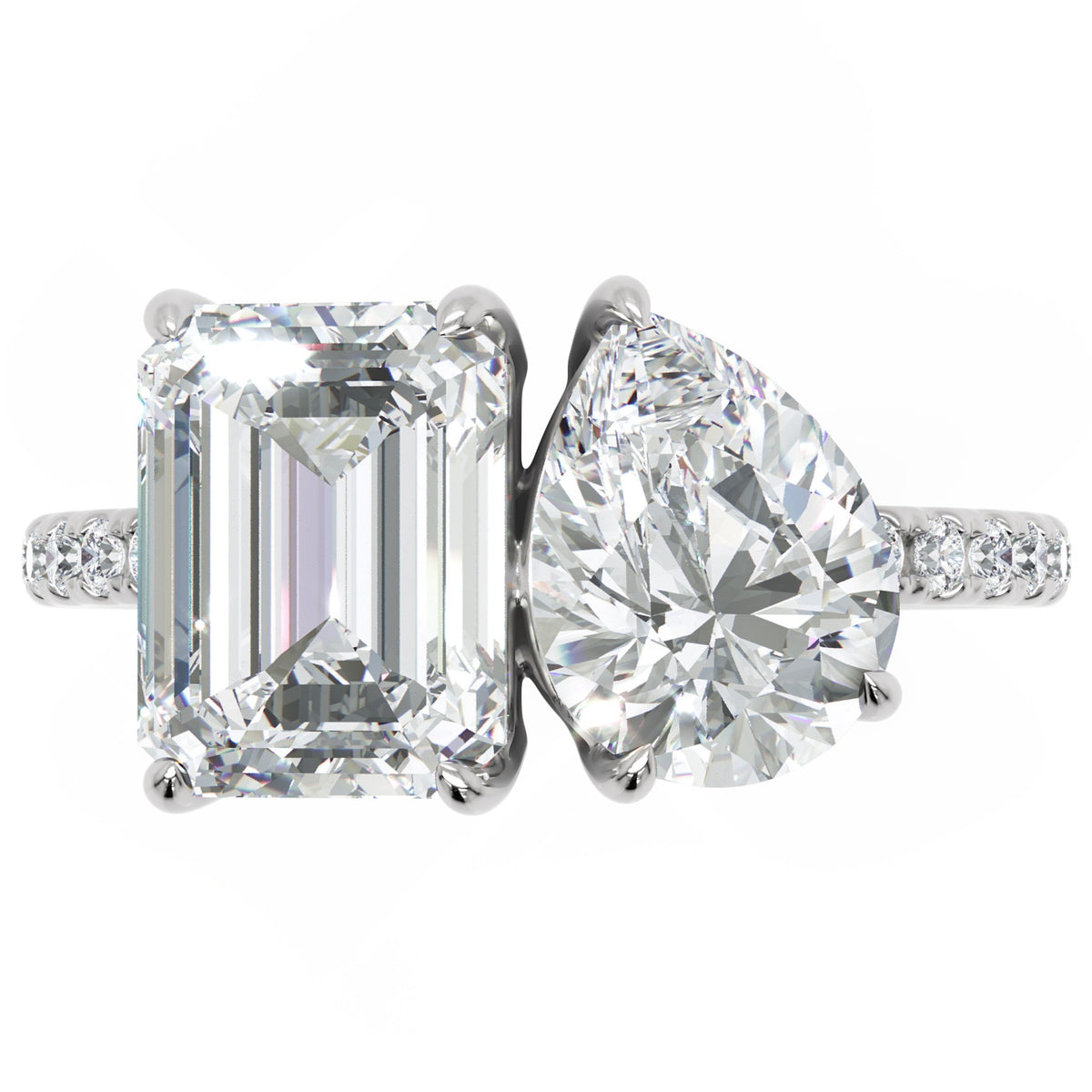 Inel de Logodnă Habsburg din Aur 18k cu Diamant Creat în Laborator Emerald de 2 ct din Platina - Castelo.ro