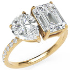 Inel de Logodnă Habsburg din Aur 14k cu Moissanite Emerald de 2 ct din 14k Aur Galben - Castelo.ro