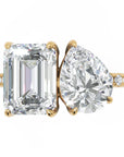 Inel de Logodnă Habsburg din Aur 14k cu Diamant Creat în Laborator Emerald de 2 ct din 14k Aur Galben - Castelo.ro