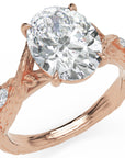 Inel de Logodnă Empress din Aur 18k cu Diamant Creat în Laborator Oval de 2.5 ct din 18k Aur Roz - Castelo.ro