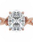 Inel de Logodnă Empress din Aur 14k cu Diamant Creat în Laborator Oval de 2.5 ct din 14k Aur Roz - Castelo.ro