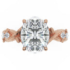 Inel de Logodnă Empress din Aur 14k cu Diamant Natural Oval de 2.5 ct din 14k Aur Roz - Castelo.ro