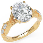 Inel de Logodnă Empress din Aur 14k cu Diamant Natural Oval de 2.5 ct din 14k Aur Galben - Castelo.ro