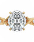 Inel de Logodnă Empress din Aur 18k cu Moissanite Oval de 2.5 ct din 18k Aur Galben - Castelo.ro