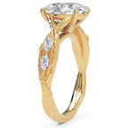 Inel de Logodnă Empress din Aur 14k cu Diamant Natural Oval de 2.5 ct din 14k Aur Galben - Castelo.ro