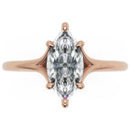 Inel de Logodnă Grimaldi din Aur 18k cu Moissanite Marquise de 1 ct din 18k Aur Roz - Castelo.ro