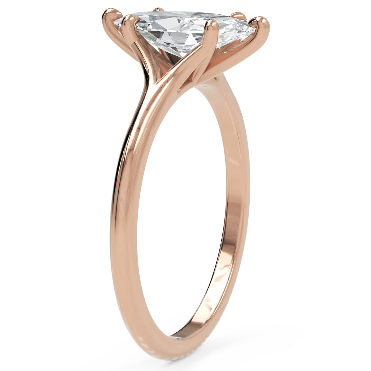 Inel de Logodnă Grimaldi din Aur 14k cu Diamant Natural Marquise de 1 ct din 14k Aur Roz - Castelo.ro