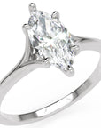 Inel de Logodnă Grimaldi din Aur 14k cu Moissanite Marquise de 1 ct din 14k Aur Alb - Castelo.ro