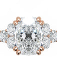 Inel de Logodnă Romanov din Aur 14k cu Diamant Natural Cushion de 3 ct din 14k Aur Roz - Castelo.ro