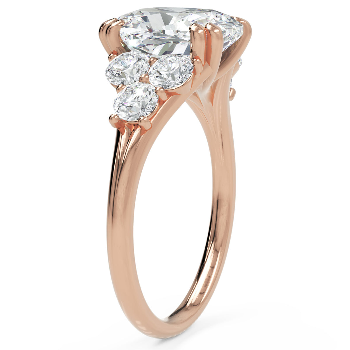 Inel de Logodnă Romanov din Aur 14k cu Moissanite Cushion de 3 ct din 14k Aur Roz - Castelo.ro