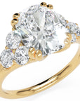 Inel de Logodnă Romanov din Aur 14k cu Diamant Natural Cushion de 3 ct din 14k Aur Galben - Castelo.ro