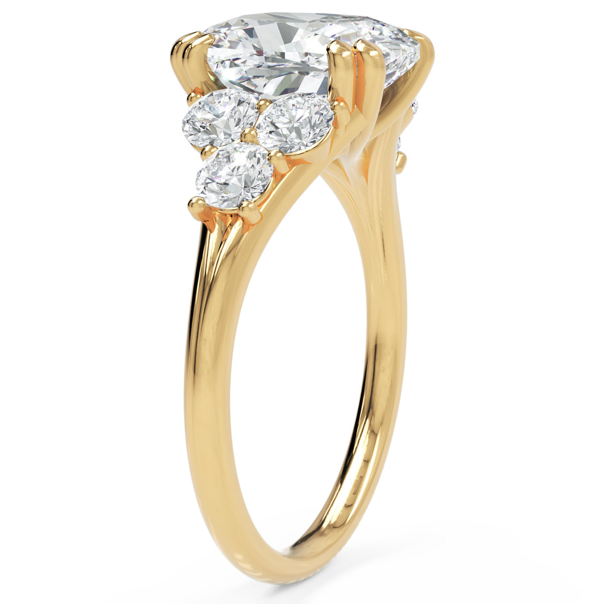 Inel de Logodnă Romanov din Aur 18k cu Diamant Natural Cushion de 3 ct din 18k Aur Galben - Castelo.ro