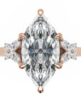 Inel de Logodnă Sandringham din Aur 14k cu Diamant Natural Marquise de 2 ct din 14k Aur Roz - Castelo.ro