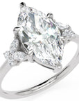 Inel de Logodnă Sandringham din Aur 14k cu Diamant Natural Marquise de 2 ct din 14k Aur Alb - Castelo.ro