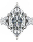 Inel de Logodnă Sandringham din Aur 14k cu Diamant Natural Marquise de 2 ct din 14k Aur Alb - Castelo.ro