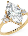 Inel de Logodnă Sandringham din Aur 14k cu Diamant Natural Marquise de 2 ct din 14k Aur Galben - Castelo.ro
