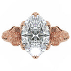 Inel de Logodnă Schönbrunn din Aur 18k cu Moissanite Oval de 2 ct din 18k Aur Roz - Castelo.ro