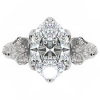 Inel de Logodnă Schönbrunn din Aur 18k cu Moissanite Oval de 2 ct din Platina - Castelo.ro