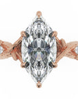 Inel de Logodnă Monarch din Aur 14k cu Moissanite Marquise de 2.5 ct din 14k Aur Roz - Castelo.ro
