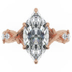 Inel de Logodnă Monarch din Aur 18k cu Moissanite Marquise de 2.5 ct din 18k Aur Roz - Castelo.ro