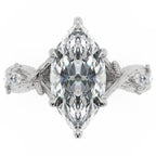 Inel de Logodnă Monarch din Aur 14k cu Diamant Natural Marquise de 2.5 ct din 14k Aur Alb - Castelo.ro