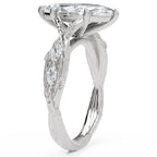 Inel de Logodnă Monarch din Aur 18k cu Moissanite Marquise de 2.5 ct din Platina - Castelo.ro