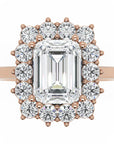 Inel de Logodnă Vanderbilt din Aur 14k cu Diamant Natural Emerald de 2 ct din 14k Aur Roz - Castelo.ro