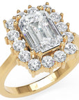 Inel de Logodnă Vanderbilt din Aur 14k cu Diamant Natural Emerald de 2 ct din 14k Aur Galben - Castelo.ro