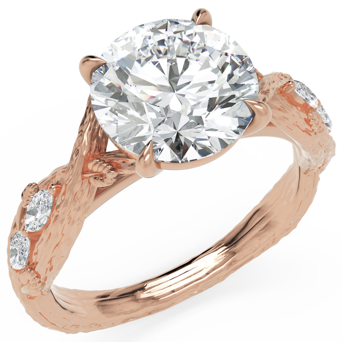 Inel de Logodnă Wittelsbach din Aur 14k cu Diamant Creat în Laborator Round de 2.5 ct din 14k Aur Roz - Castelo.ro