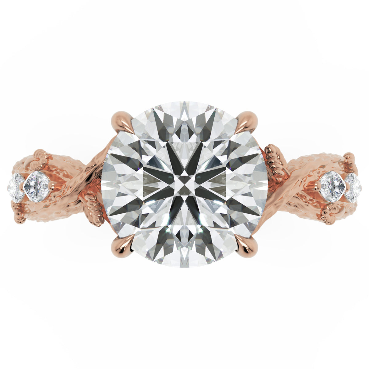 Inel de Logodnă Wittelsbach din Aur 18k cu Diamant Creat în Laborator Round de 2.5 ct din 18k Aur Roz - Castelo.ro