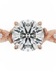 Inel de Logodnă Wittelsbach din Aur 18k cu Moissanite Round de 2.5 ct din 18k Aur Roz - Castelo.ro