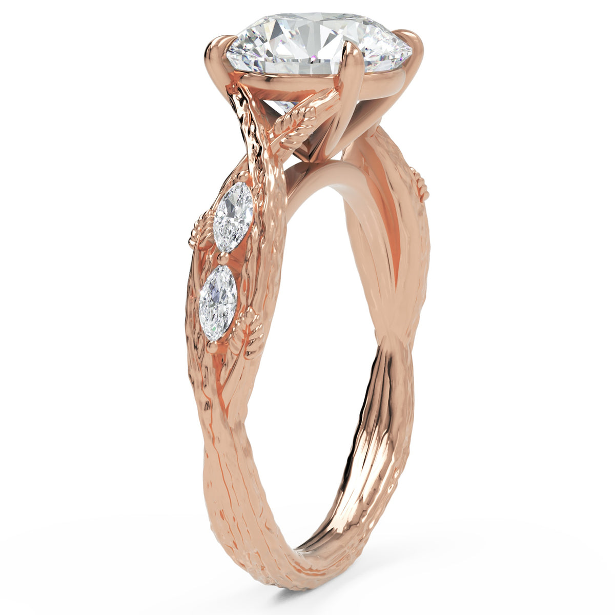 Inel de Logodnă Wittelsbach din Aur 18k cu Diamant Natural Round de 2.5 ct din 18k Aur Roz - Castelo.ro