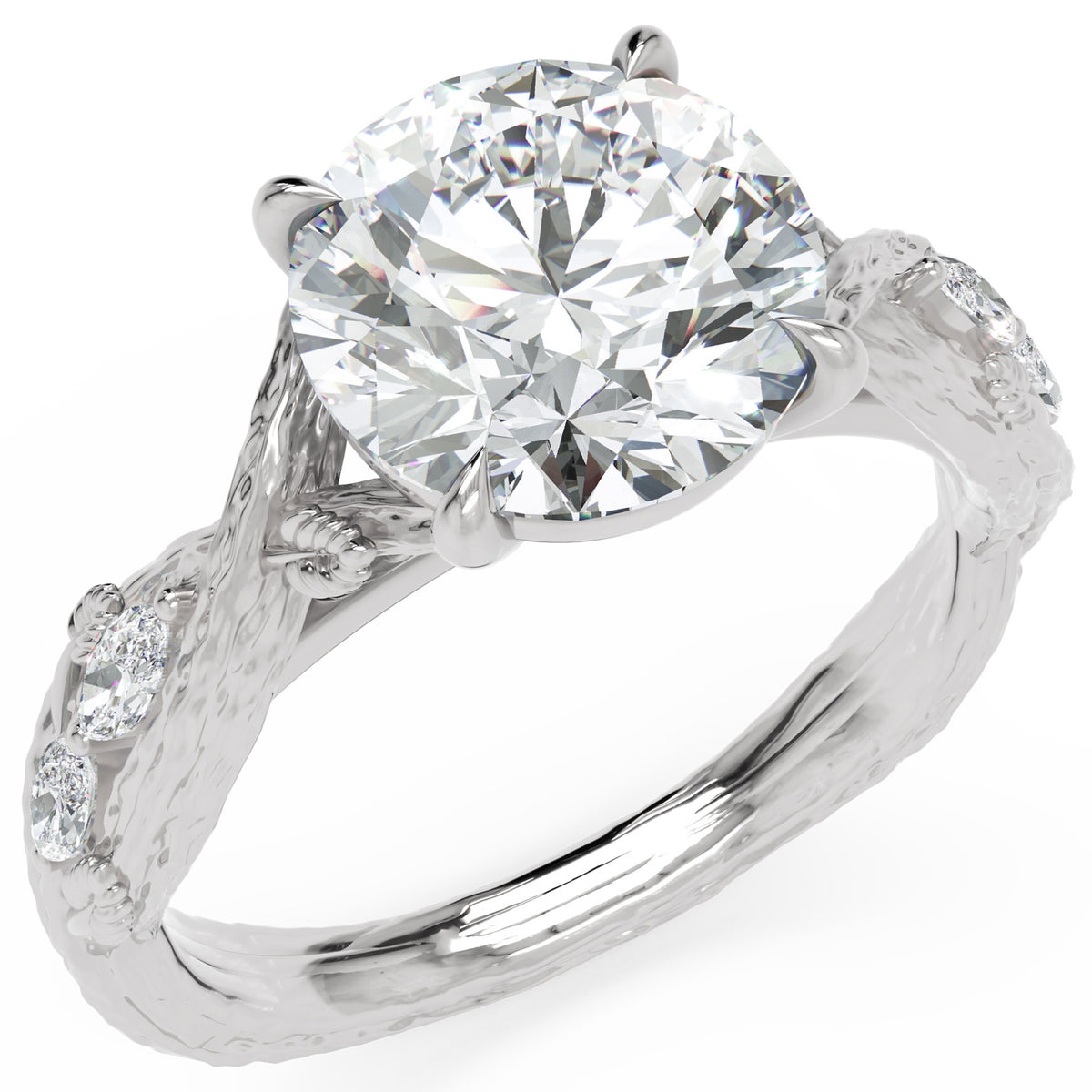 Inel de Logodnă Wittelsbach din Aur 14k cu Diamant Creat în Laborator Round de 2.5 ct din 14k Aur Alb - Castelo.ro