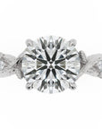 Inel de Logodnă Wittelsbach din Aur 14k cu Diamant Natural Round de 2.5 ct din 14k Aur Alb - Castelo.ro