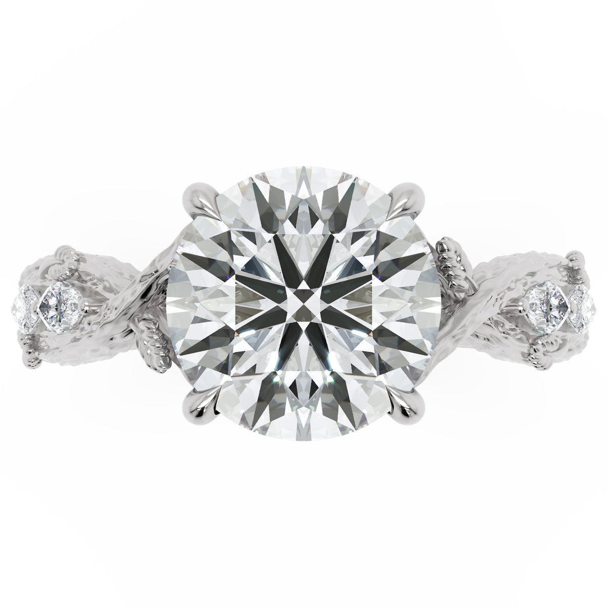 Inel de Logodnă Wittelsbach din Aur 18k cu Diamant Creat în Laborator Round de 2.5 ct din Platina - Castelo.ro