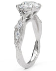 Inel de Logodnă Wittelsbach din Aur 14k cu Moissanite Round de 2.5 ct din 14k Aur Alb - Castelo.ro