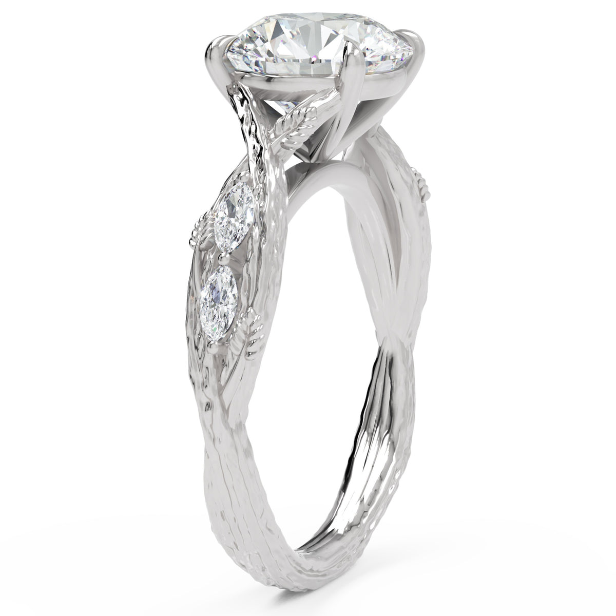 Inel de Logodnă Wittelsbach din Aur 14k cu Diamant Creat în Laborator Round de 2.5 ct din 14k Aur Alb - Castelo.ro