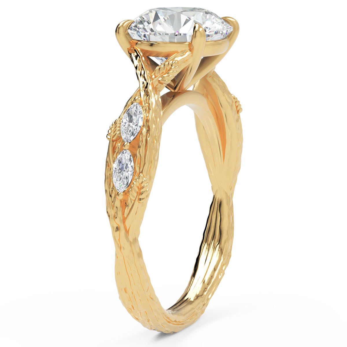Inel de Logodnă Wittelsbach din Aur 14k cu Diamant Creat în Laborator Round de 2.5 ct din 14k Aur Galben - Castelo.ro