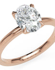 Inel de Logodnă Knightsbridge din Aur 14k cu Diamant Natural Oval de 1 ct din 14k Aur Roz - Castelo.ro