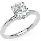 Inel de Logodnă Knightsbridge din Aur 14k cu Diamant Creat în Laborator Oval de 1 ct din 14k Aur Alb - Castelo.ro