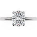 Inel de Logodnă Knightsbridge din Aur 14k cu Moissanite Oval de 1.5 ct din 14k Aur Alb - Castelo.ro