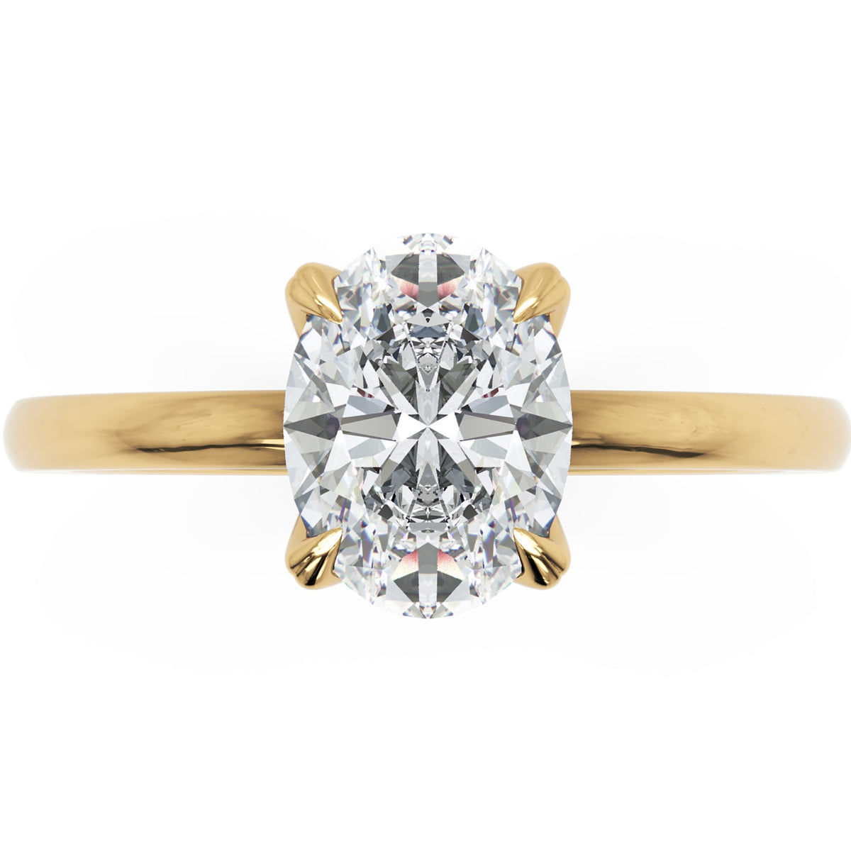Inel de Logodnă Knightsbridge din Aur 14k cu Diamant Creat în Laborator Oval de 1 ct din 14k Aur Galben - Castelo.ro