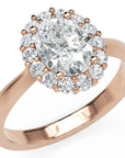 Inel de Logodnă Dorchester din Aur 18k cu Diamant Natural Oval de 1 ct din 18k Aur Roz - Castelo.ro