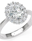 Inel de Logodnă Dorchester din Aur 18k cu Diamant Creat în Laborator Oval de 1 ct din Platina - Castelo.ro