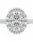 Inel de Logodnă Dorchester din Aur 14k cu Diamant Natural Oval de 1 ct din 14k Aur Alb - Castelo.ro