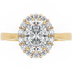 Inel de Logodnă Dorchester din Aur 14k cu Diamant Creat în Laborator Oval de 1.5 ct din 14k Aur Galben - Castelo.ro