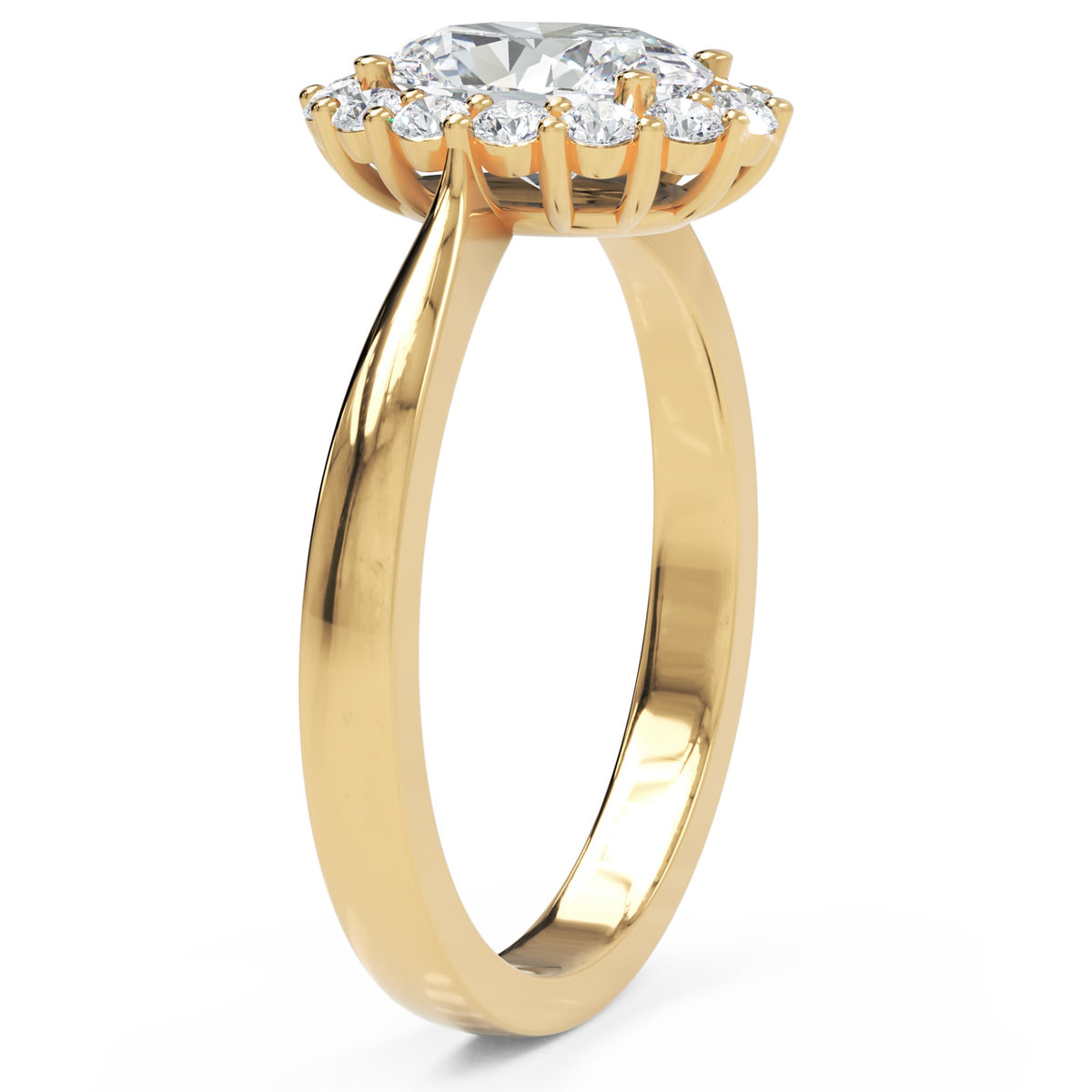 Inel de Logodnă Dorchester din Aur 14k cu Diamant Natural Oval de 1 ct din 14k Aur Galben - Castelo.ro